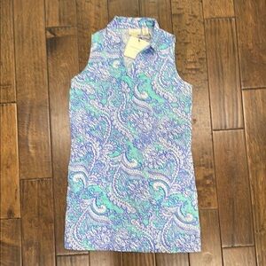 Cynthia Rowley Blue and Green Sheath Mini Dress